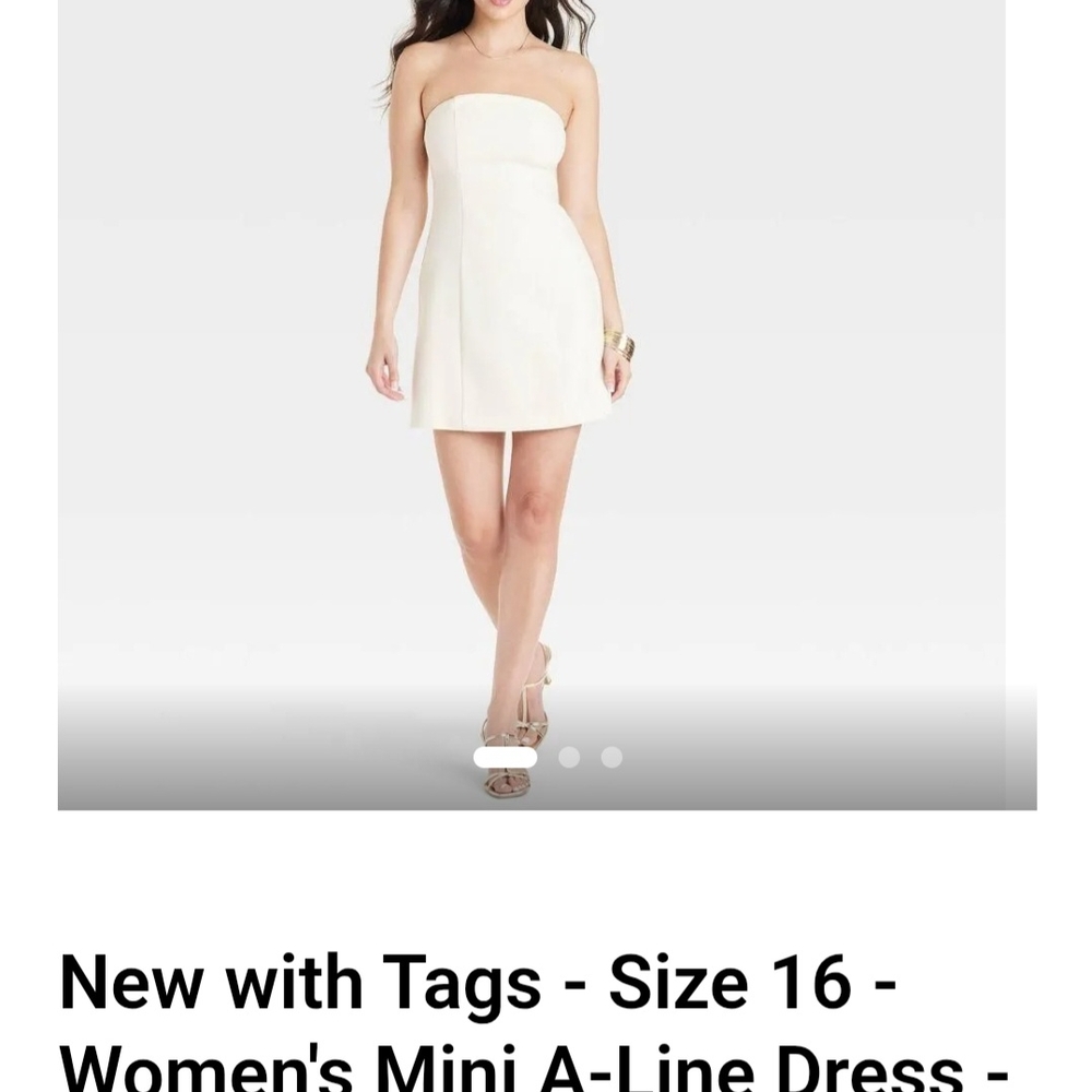 White Strapless Mini A-Line Dress